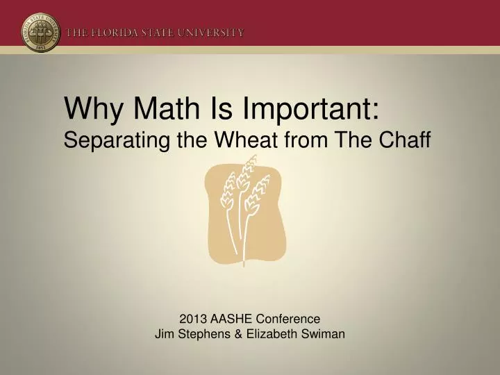 why math is important separating the wheat from the chaff