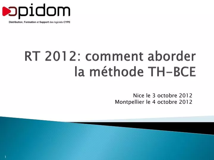 rt 2012 comment aborder la m thode th bce