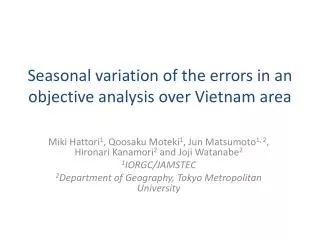 Seasonal variation of the errors in an objective analysis over Vietnam area