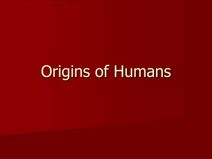 origins of humans