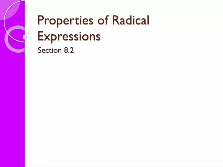 properties of radical expressions