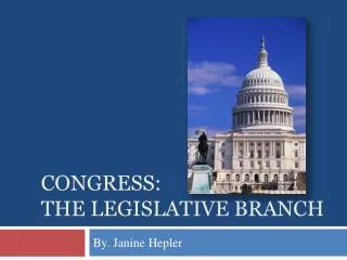 Congress: the legislative branch