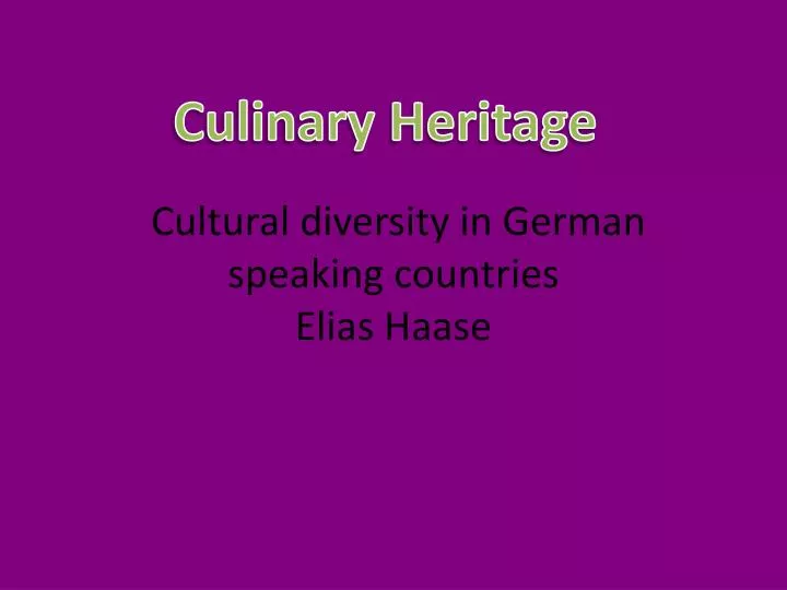 cultural diversity in german speaking countries elias haase