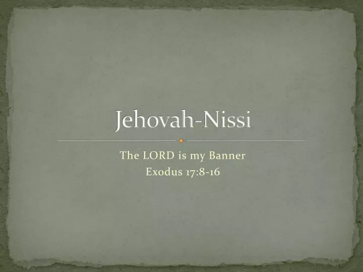 jehovah nissi
