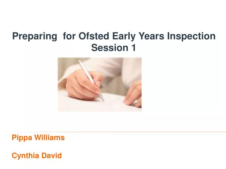 preparing for ofsted early years inspection session 1
