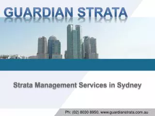 Strata Management Services in Sydney
