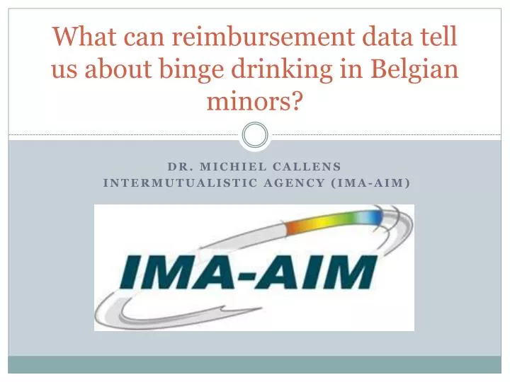 what can reimbursement data tell us about binge drinking in belgian minors