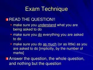 exam technique