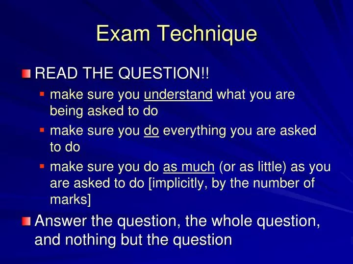 exam technique