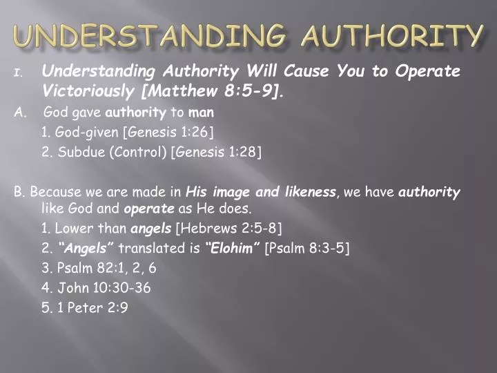 understanding authority
