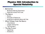 Physics 322: Introduction to Special Relativity - slide 1