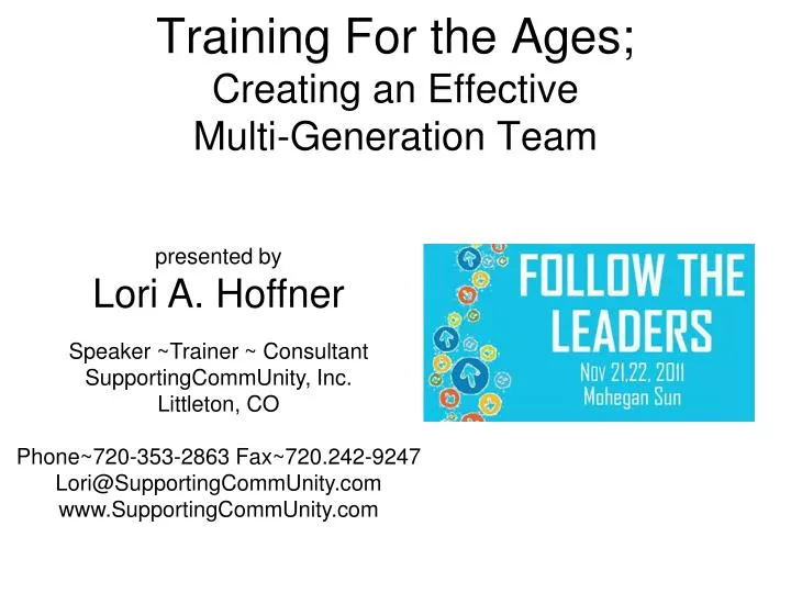 training for the ages creating an effective multi generation team