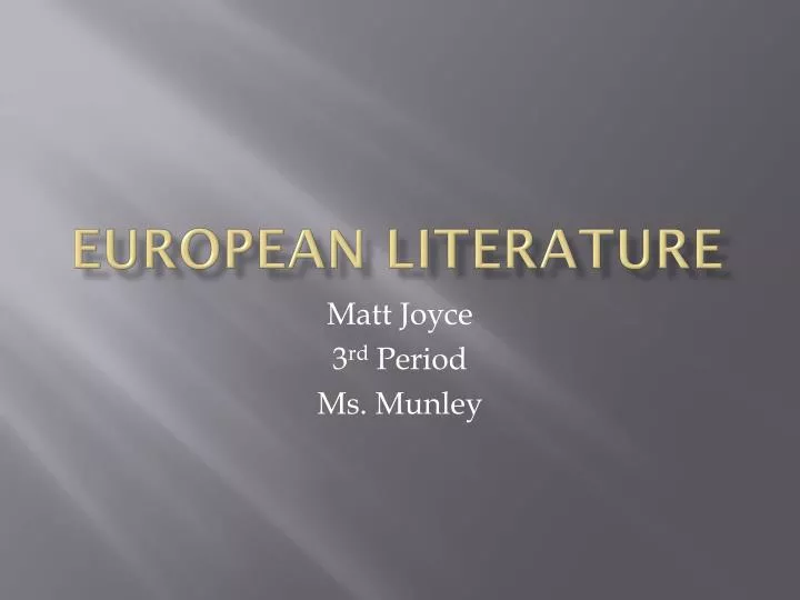 european literature