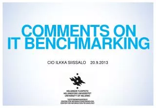 Comments on IT benchmarking