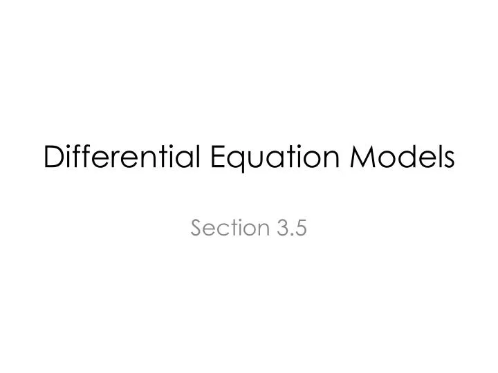 differential equation models