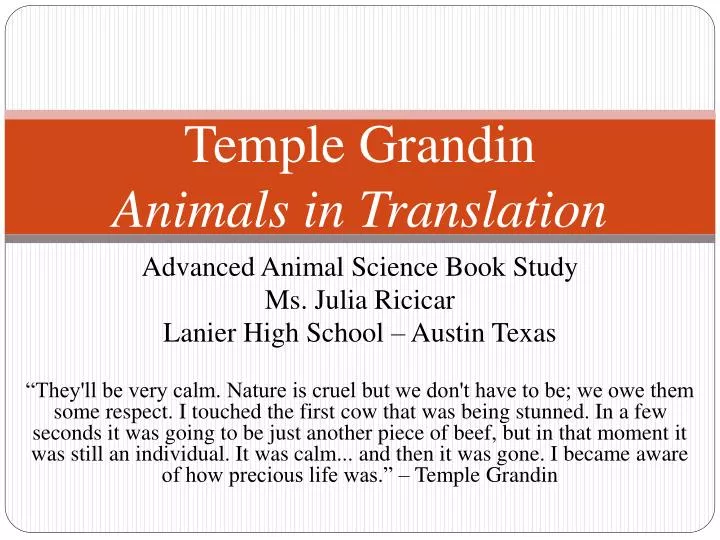 temple grandin animals in translation