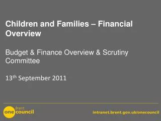1. 	Children and Families (C&amp;F): Funding Sources