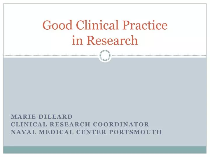 good clinical practice in research