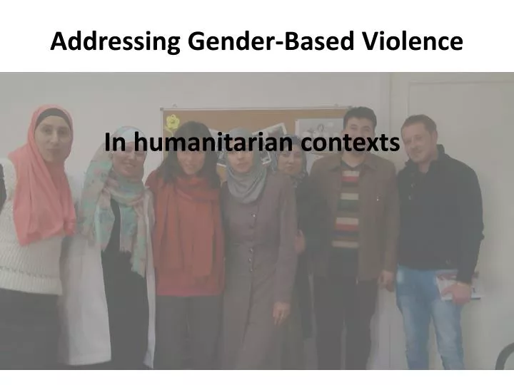 addressing gender based violence