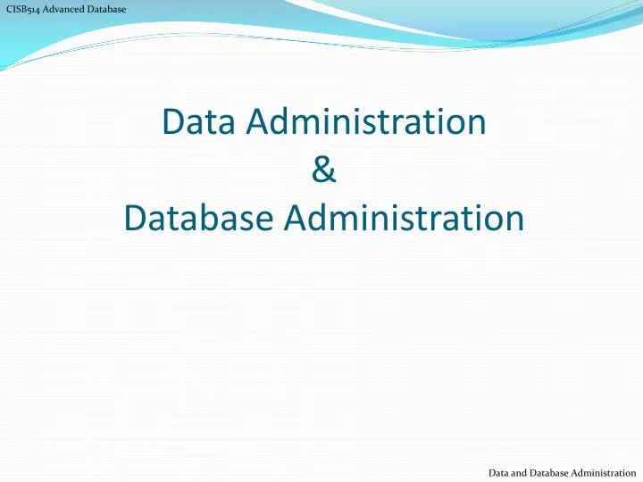 data administration database administration