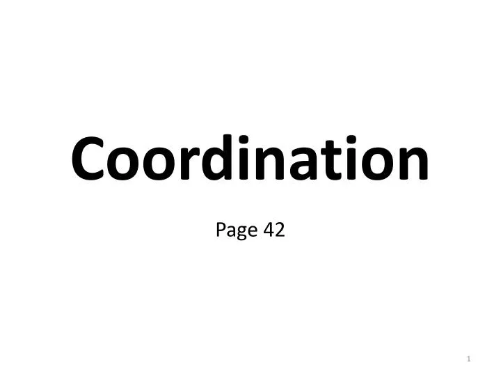 coordination