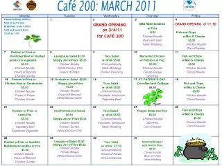 Café 200: MARCH 2011