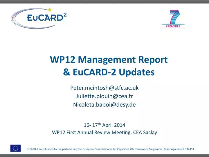 wp12 management report eucard 2 updates