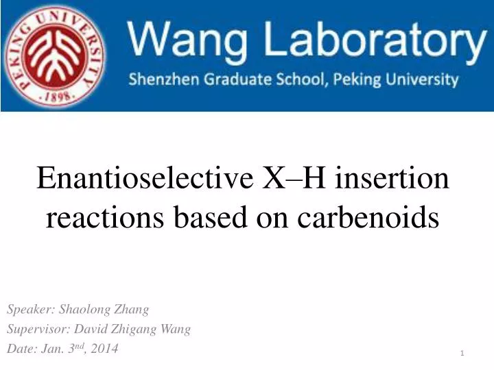 enantioselective x h insertion reactions based on carbenoids