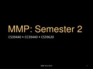 MMP : Semester 2