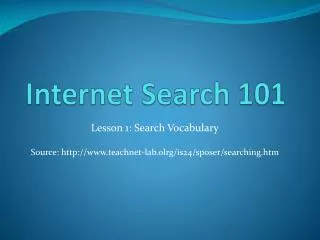 Internet Search 101
