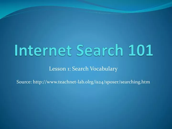 internet search 101
