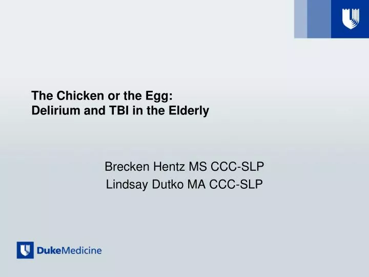the chicken or the egg delirium and tbi in the elderly