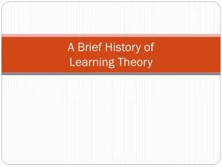 A Brief History of Learning Theory