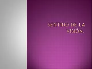sentido de la visi n
