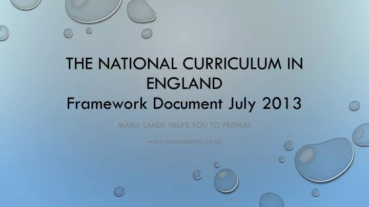 the national curriculum in england framework document july 2013