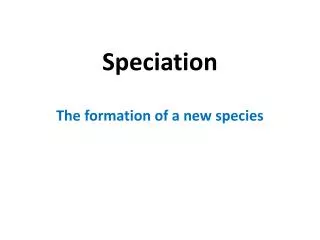 speciation
