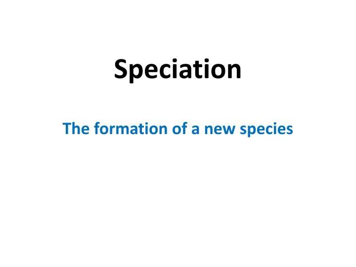 speciation