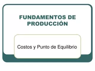 fundamentos de producci n