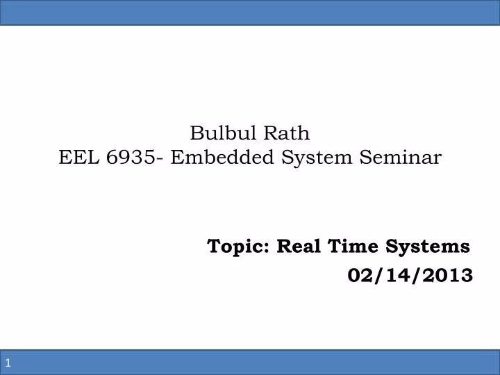 bulbul rath eel 6935 embedded system seminar