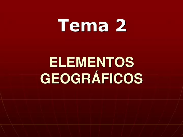 elementos geogr ficos