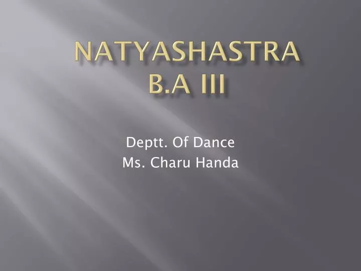natyashastra b a iii