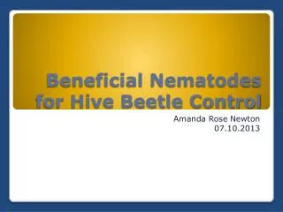 beneficial nematodes for hive beetle control