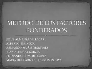 metodo de los factores ponderados