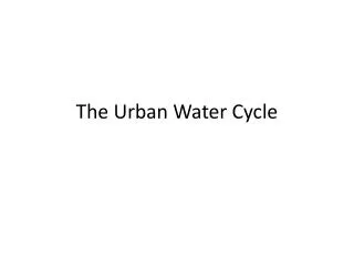 The Urban Water Cycle