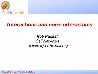 Rob Russell Cell Networks University of Heidelberg
