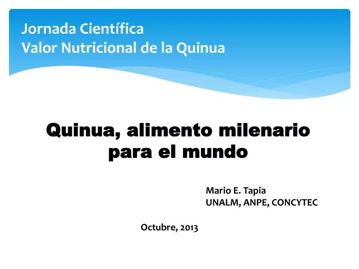 jornada cient fica valor nutricional de la quinua