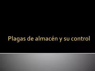 plagas de almac n y su control