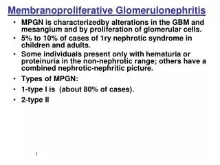 Membranoproliferative Glomerulonephritis