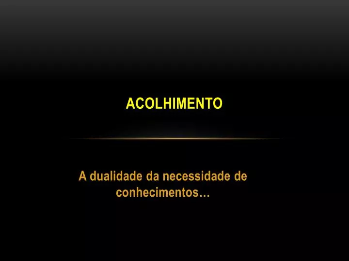 acolhimento