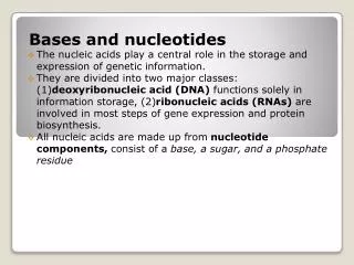 Bases and nucleotides